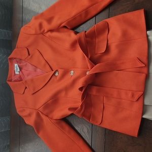 Isabella beautiful burnt orange and tan two piece suit